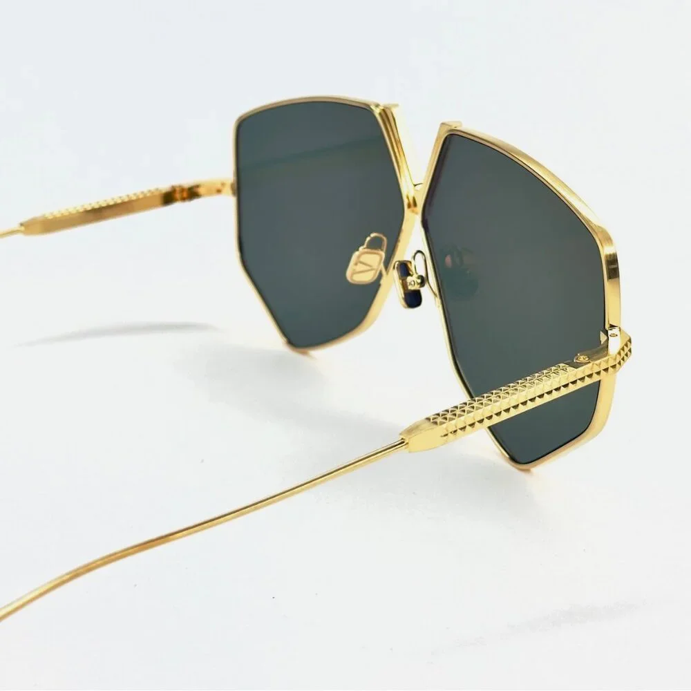Valentino V HEexagon VLS115 Gold Sunglasses